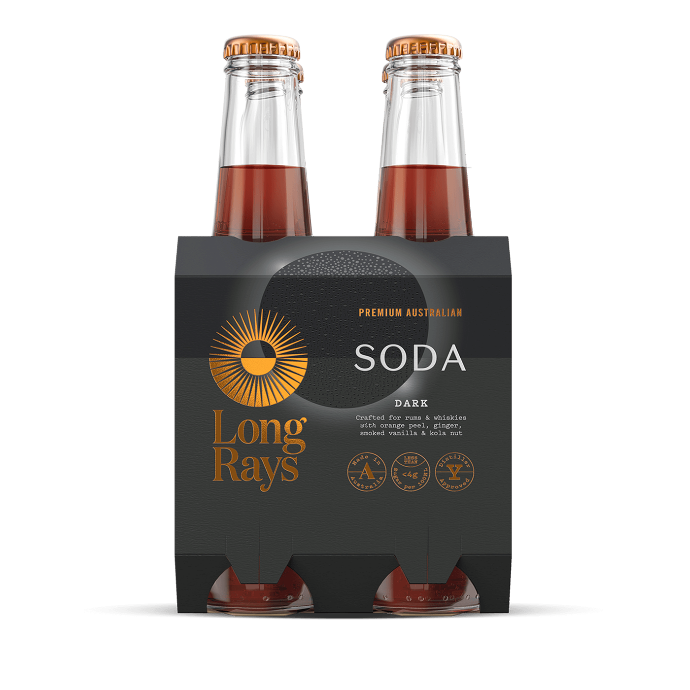 Long Rays Dark Soda (4 Pack)